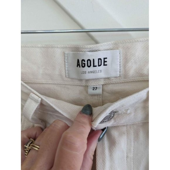 Agolde 90s high rise pinch jeans off white 28 - Picture 5 of 8